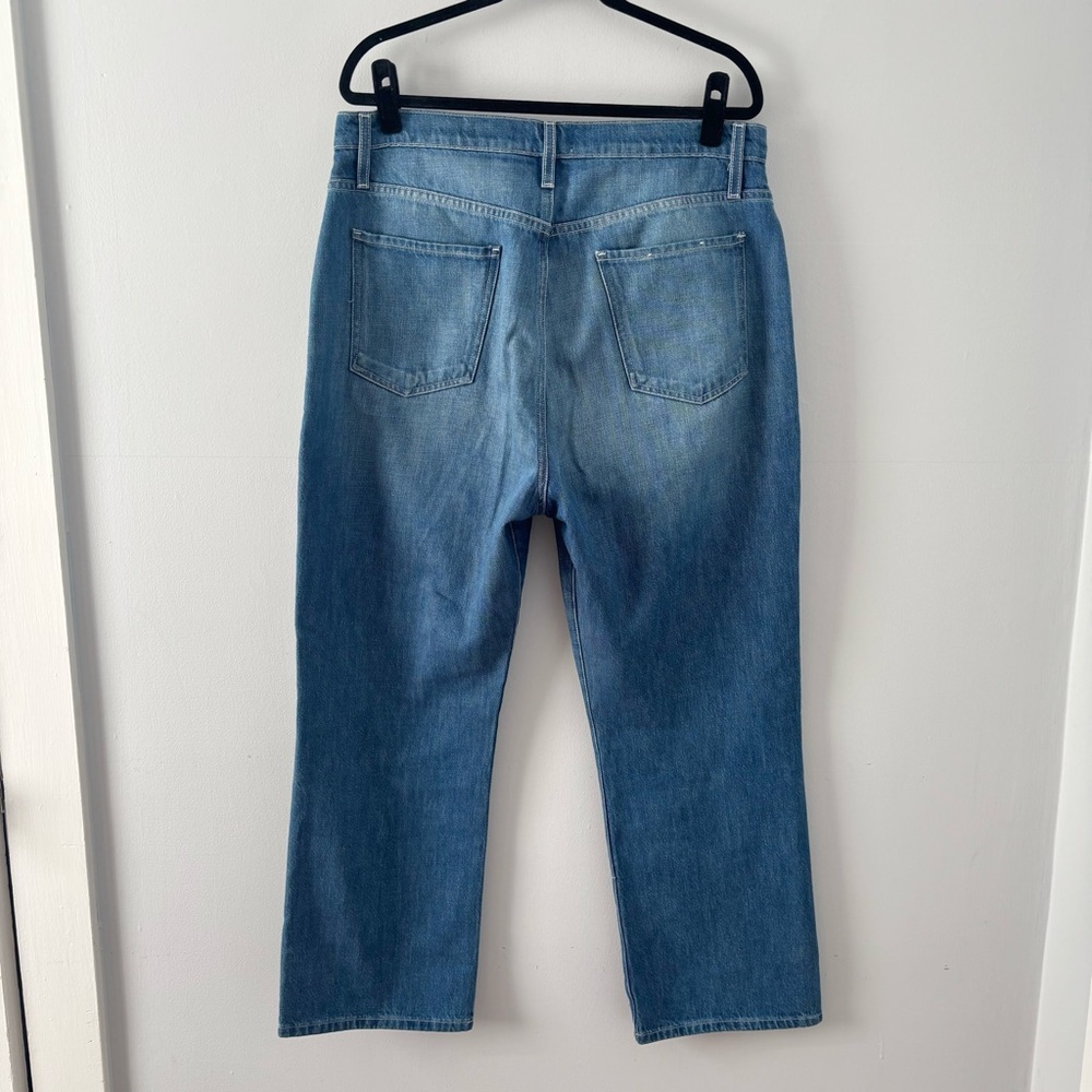 Frame Denim Le Jane Crop in Atrium High Rise Straight Ankle Denim Blue Revolve - Picture 6 of 8